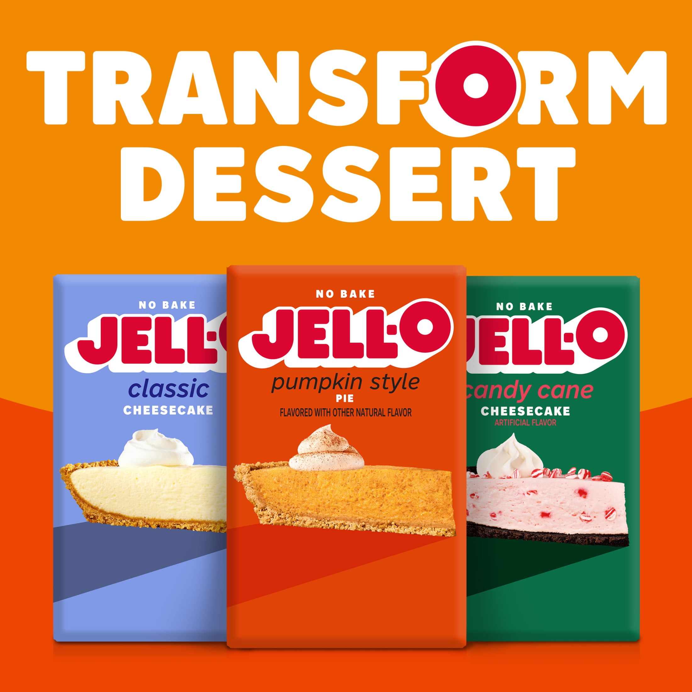 Jell-O No Bake Pumpkin Style Pie Dessert Kit with Filling Mix & Crust Mix, 9.2 oz Box