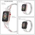 thumbnail image 3 of Wearlizer Compatible with Apple Watch Band 38mm 40mm 41mm Womens Mens for iWatch Color Matching 2-Tone Bling Rhinestone Metal Wristband Strap X-Link Series SE 8 7 6 5 4 3 2 1, 3 of 6