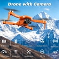 thumbnail image 4 of Ourlife Drone with Camera 2K for Kids & Beginners, Mini Foldable RC Quadcopter with WiFi FPV, Brushless Motor, Headless Mode, 2 Batteries, Easy to Fly Toy Drone Orange, 4 of 11