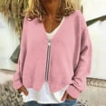 thumbnail image 2 of Plebaso Women's Fuzzy Jacket Full Zip up Long Sleeve Cardigan V Neck Casual Warm Outerwear for Women, 2 of 5