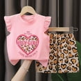 thumbnail image 2 of TOWED22 Baby Toddler Girl Summer Clothes Two Piece Graphic Ruffle Sleeve Sleeveless Tee and Soft Shorts Set Outfits Everyday Toddler Print Clothing(Orange,12-18 M), 2 of 4