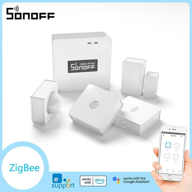 SONOFF Zigbee Smart Home Security Kit, Automation Controller System,Wireless Window Door Alarm,Motion Sensor,Temperature and Humidity Sensor Works with Alexa, Google Home