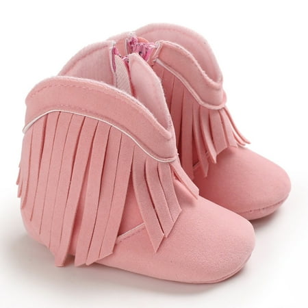 

Toddler Baby s Tassels Prewalker Boy and Girl Ankle Boot Shoes Kindergarten Indoor Casual Soft Sole Solid Color Mid-high Baby Shoes