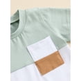 thumbnail image 5 of Suealasg Toddler Boys Clothes 6M 1T 2T 3T Short Sleeve Contrast Color T-Shirt Tops and Drawstring Shorts Sets 2Pcs Baby Boy Summer Casual Outfits, 5 of 6
