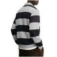 thumbnail image 5 of USNSM Long Sleeve Shirt for Men Striped Golf Athletic Shirts Fashion Lapel Button Tops Lightweight Comfy Casual Spring Clothes Gray M, 5 of 5