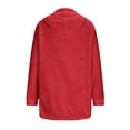 thumbnail image 5 of ZQUUVOU Women's Fuzzy Hoodies Solid Color Faux Fur Cozy Hooded Sweatshirt Long Sleeve Pullover Tops for Winter Red, 5 of 9