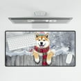 thumbnail image 4 of Playful Akita Welcomes Winter Snowy Day with Cardinal Bird Desk Mat Full Keyboard Mouse Pad Inu Dog Lover Large Mousepad - 2017, 4 of 5