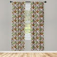 thumbnail image 3 of Ambesonne Mexican Curtains, Cartoon Cactus Salsa, Pair of 28"x63", Multicolor, 3 of 5