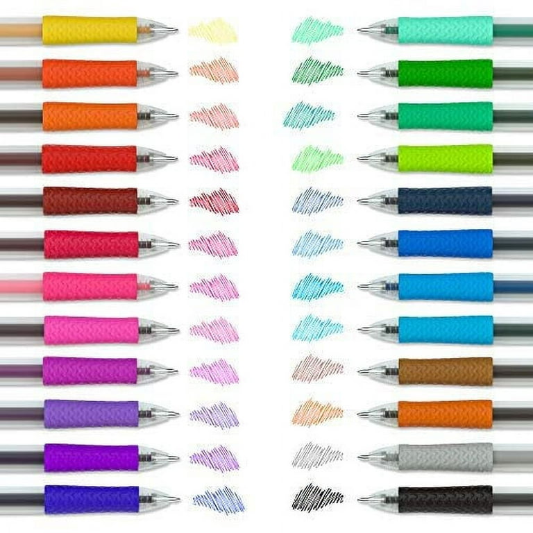 Gel Pens Set, 16 Colored Retractable Gel Ink Medium Point Colorful Pens  with Comfort Grip, Smooth Writing for Journal Notebook Planner in School
