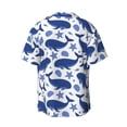 thumbnail image 2 of Vsdgher Whale Print Men's Wrinkle Free Untucked Cuban Shirt Business Casual Button Down Shirts Short Sleeve Shirt, 2 of 7