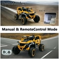 thumbnail image 2 of iRerts 12V Powered Ride on Toys UTV, Kids Ride on Cars with Remote Control, Bluetooth, Music, LED Lights, 4 Wheels Suspension, Kids Cars Electric Vehicles for Boys Girls Ages 3-6 Gifts, Yellow+Black, 2 of 7