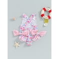 thumbnail image 4 of Nygoyerh Little Girls One Piece Swimsuit Toddler Floral Print Sleeveless Bow Back Romper Swimwear Kids Cute Summer Bathing Suit for Beach Wear 1T 2T 3T 4T 5T 6T, 4 of 9