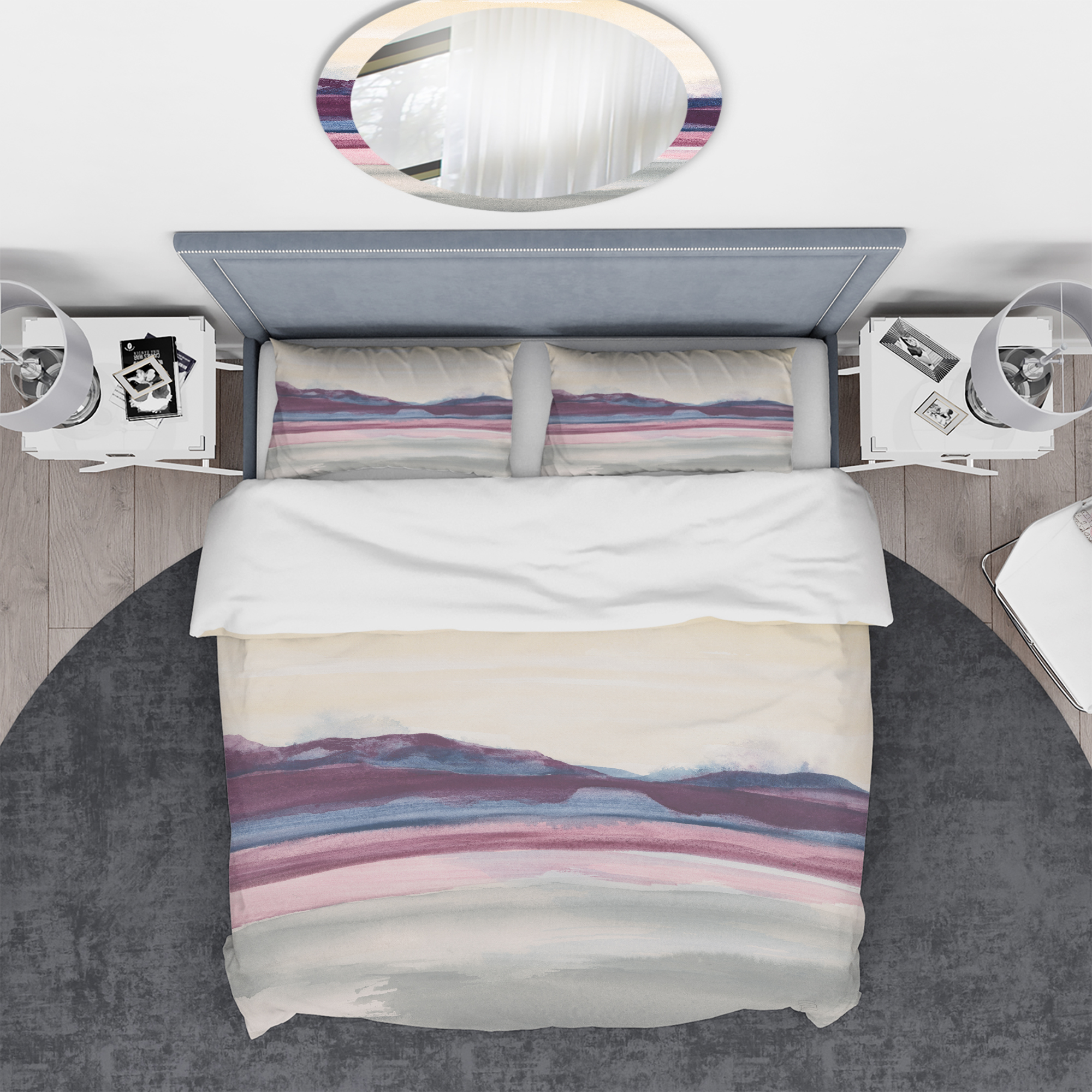 Designart 'Purple Rock landscape' Geometric Duvet Cover Set