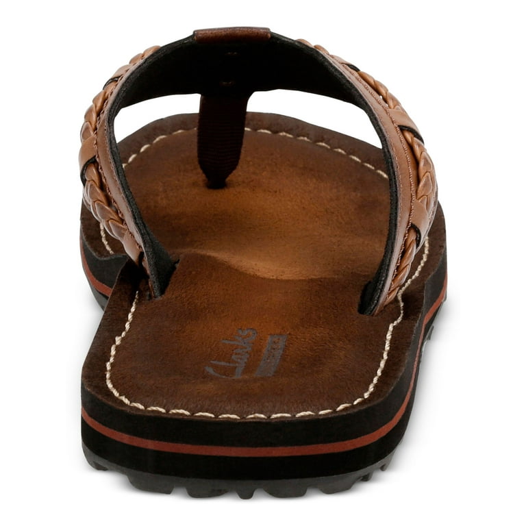 Clarks brown flip flops deals
