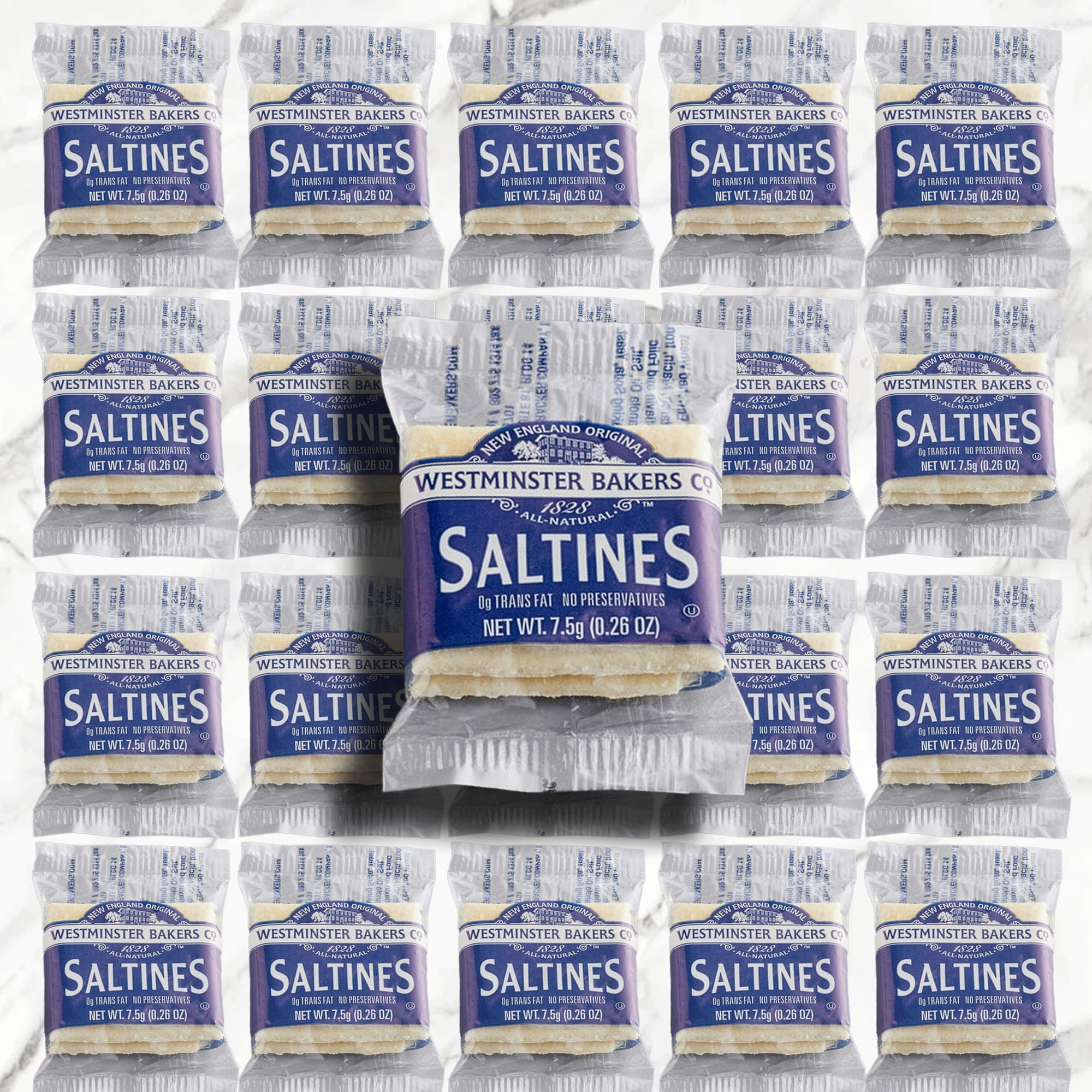 Westminster New England Style Saltine Cracker 0.26 oz l 2 Crackers Per Pouch l Pack of 50