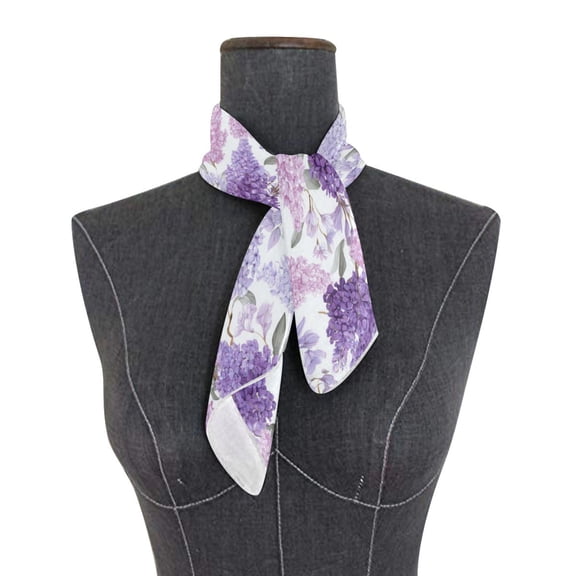 Wobogo Lavender Square Scarf 23.62 x 23.62 In Lightweight Polyester Silk-Feel Neck Scarf for Women Fashion Head Scarf Hair Wrap Bandana