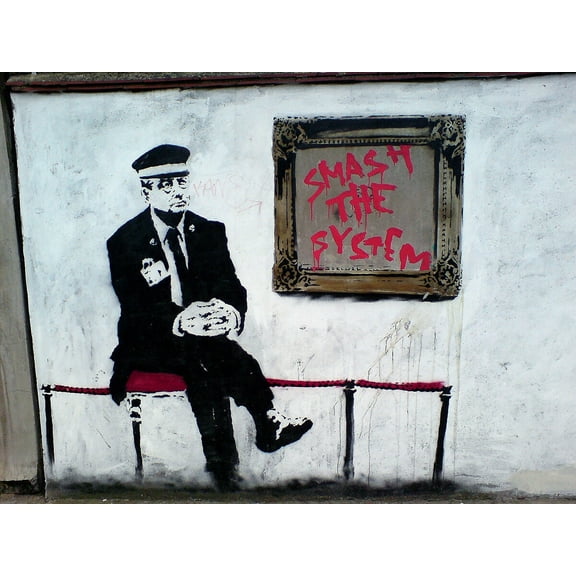 """Smash The System,Banksy"" CANVAS or PRINT WALL ART"