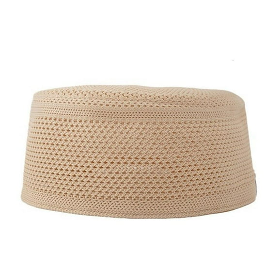 lanema Muslims Prayer Caps for Men Knitted Caps Soft Comfortable Meshed Hat Indian Round Turban Kufi Prayer Hat