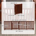 thumbnail image 3 of PawHut Foldable Dog Gate with Door, 4 Panels Pet Gate, Brown, 3 of 10