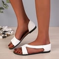thumbnail image 3 of Flat Sandals for Women 2025 Summer Fashion Casual Leather Open Toe Beach Slip on Dress Sandals, 3 of 6