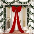 thumbnail image 4 of Extra Large Christmas Front Door Bow Decorations 27 x 78 Inch Giant Velvet Christmas Tree Topper Bow with Long Streamers Wreath Wall Decor for Home Xmas Room Holiday Porch(Red), 4 of 12
