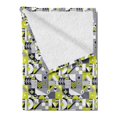 thumbnail image 2 of Abstract Soft Flannel Fleece Throw Blanket, Contemporary Mosaic Pattern with Vibrant Color Scheme, Cozy Plush for Indoor and Outdoor Use, 60" x 80", Yellow Green, by Ambesonne, 2 of 5