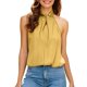 thumbnail image 1 of Blusa sin mangas de satén para mujer - Escote en U con abertura en la espalda, color liso, tejido de poliéster, prenda informal para fiestas - Tallas S/XL, 1 of 5