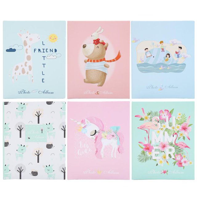 Álbum de Fotos 100 Hojas FLhrweasw Álbum de Recortes de Dibujos Animados Libro de Recuerdos para Niños