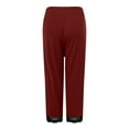thumbnail image 4 of COMVALUE Women's Lace Trim Capri Leggings Stretch Crop Leggings Plus Size Summer Tights Pants (Red, 4XL), 4 of 5