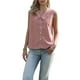 thumbnail image 1 of INSPIRAR CHIC Blusa de cuadros vintage para mujer con cuello Peter Pan y volantes, sin mangas, cierre de botones, talla L, rojo, 1 of 6