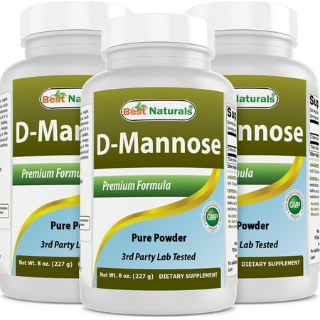 3 Pack Best Naturals D-Mannose Pure 8 Oz Powder | Urinary Tract Cleanse Supplement