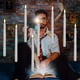 thumbnail image 5 of Velas sin Llama con Remoto 8Pcs Led Velas Cónicas Flotantes sin Llama con Varilla Remota Y Cadena,Batería de Ventana de Vela Palos Luces,Decoración para Navidad,Boda,Fiesta de Cumpleaños, 5 of 7