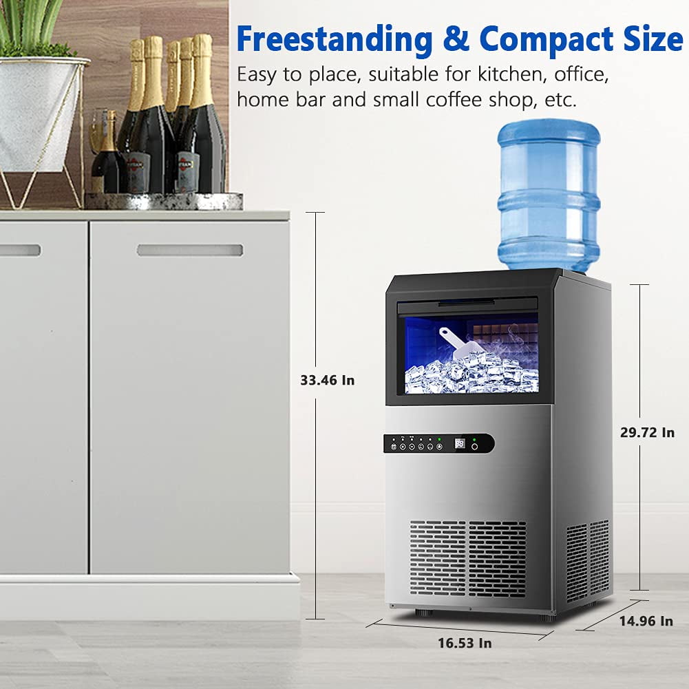 LIFEPLUS Commercial Ice Maker Machine, 70LBS/24H Under, Bar Ice Maker