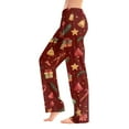thumbnail image 2 of WTOBBY Women's Merry Christmas Print Pajama Bottoms, Soft Fleece-Lined Sleep Pants with Festive Snowflake and Tree Designs, Casual Home Wear for Winter,Gold XS, 2 of 5