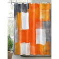thumbnail image 2 of Graffiti Art Shower Curtain, Abstract Gary Orange Color Stitching Waterproof Shower Curtain Set with 12 Hooks Lightweight Washable Fabric Shower Curtains for Bathroom 72x72 Inches, 2 of 6