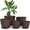 Brown, variant on Plant Pots Indoor with Drainage - 7/6.6/6/5.3/4.8 Inches Home Decor Flower Pots for Indoor Planter - Pack of 5 Plastic Planters for Indoor Plants, Cactus, Succulents Pot - Mint