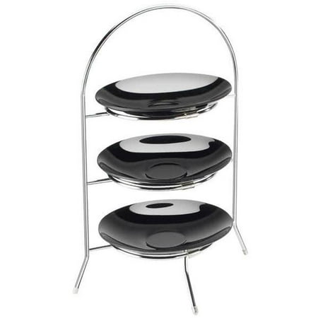 

Cal Mil 977-8-49 Iron-Frame 3 Tier 6 in. dia. - Chrome - Silver