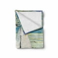 thumbnail image 2 of Art Soft Flannel Fleece Throw Blanket, Monet Sailing Boat Yacht Birds Watercolor Brushstroke Composition, Cozy Plush for Indoor and Outdoor Use, 50" x 60", Pale Blue Teal and White, by Ambesonne, 2 of 6