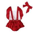 thumbnail image 3 of Barboteuse de Noël pour Bébé Fille, Robe en Dentelle Sans Manches + Bandeau, Mon Premier Noël, 3 of 8