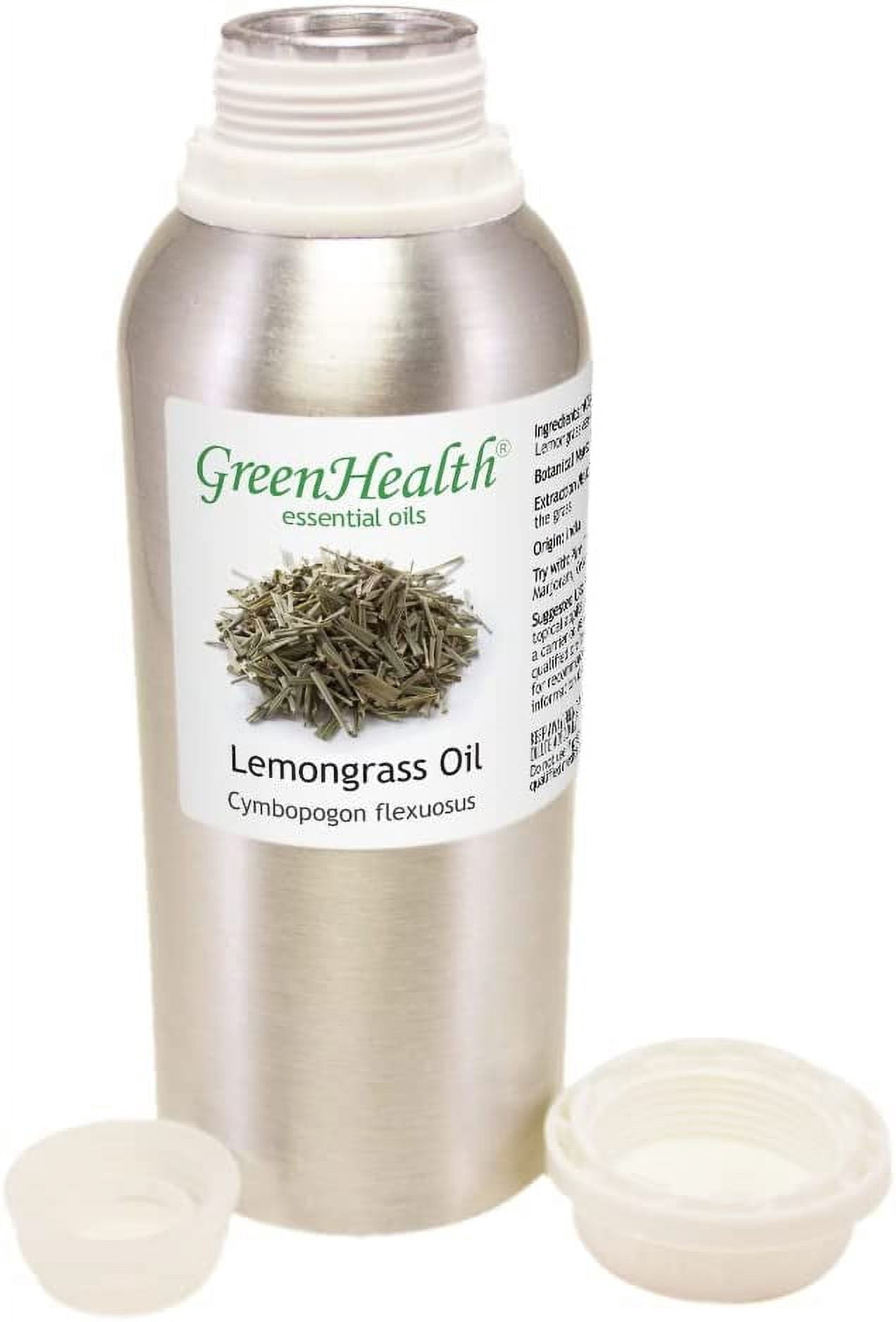 Lemongrass Oil – 8 fl oz (237 ml) Aluminum Bottle w/Plug Cap – 100% Pure Essential Oil