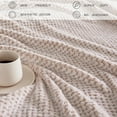 thumbnail image 4 of Exclusivo Mezcla Waffle Textured Mixed Camel Fleece Blanket, Super Soft and Warm 50"x70" Throw Blanket for Couch, Cozy, Fuzzy and Lightweight, 4 of 6