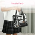 thumbnail image 5 of Unique Bargains Clear Toiletry Bag Waterproof Transparent Tote Bag for Women Zipper Makeup Bag Black, 5 of 7