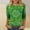 A251 Green, variant on Xdegoge St Pattys Shirts Women Clover Print 3/4 Sleeve T-Shirt, Green Irish Holiday Casual Tops