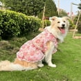 thumbnail image 6 of HQREA Pink Flower Lace Dog Dress, Tulle Dog Princess Dress Tutu Birthday Skirts for Large Dogs, 6 of 6