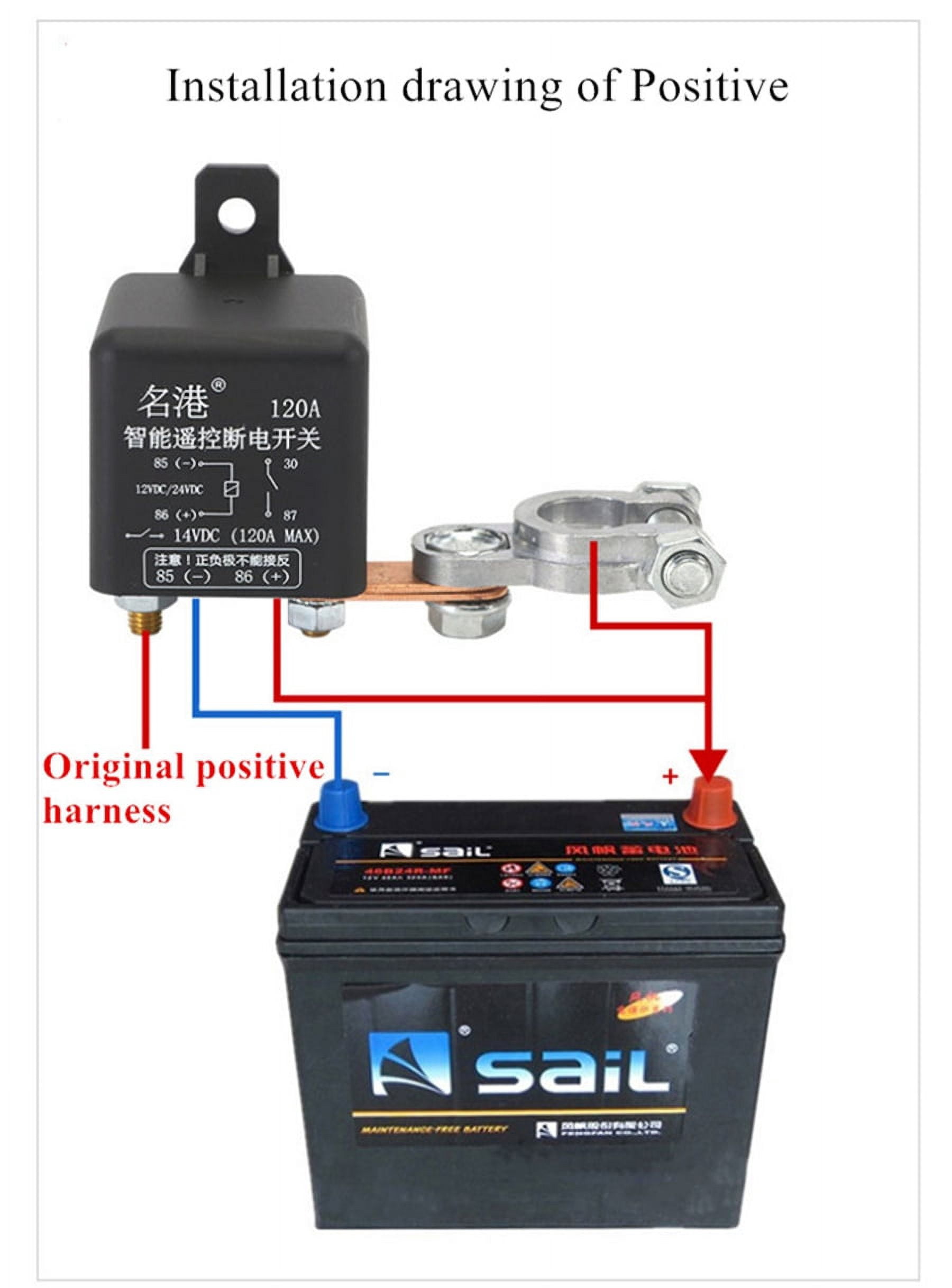 Furulu Upgrade Positive and negative Universal Integrated Wireless Remote Control 12v Car Battery Disconnect Cut Off Isolator Master Switches