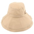 thumbnail image 4 of Sombrero de pescador con protección solar para mujer, color liso, con ala ancha, ideal para pesca al aire libre en verano y senderismo (beige)., 4 of 6