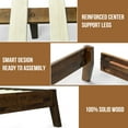 thumbnail image 5 of Acacia Serenity King Size Bed Frame, King Bed Frame with Headboard 800 lbs Capacity Natural Wood Bed All Mattress Support & No Box Spring Needed, Wood Slats Support Wood Bed Frame King, Walnut, 5 of 8