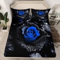 thumbnail image 2 of Castle Fairy Boys Romantic Rose Full Size Sheets,Black Blue Bed Sheets, 2 of 7