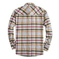 thumbnail image 3 of BiZtdJrK Mens Outdoor Long Sleeve Flannel Plaid Shirts Loose Casual Button Up Lapel Work Tops with Pockets Fashion Fall Clothes Yellow XL, 3 of 4