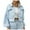 Blue, variant on HOWPAY Womens Barn Jacket Button down Oversized Lapel Collar Vintage Coats with Pockets Long Sleeve Solid Color Fall Winter Clothes Casual Outerwear Blue L